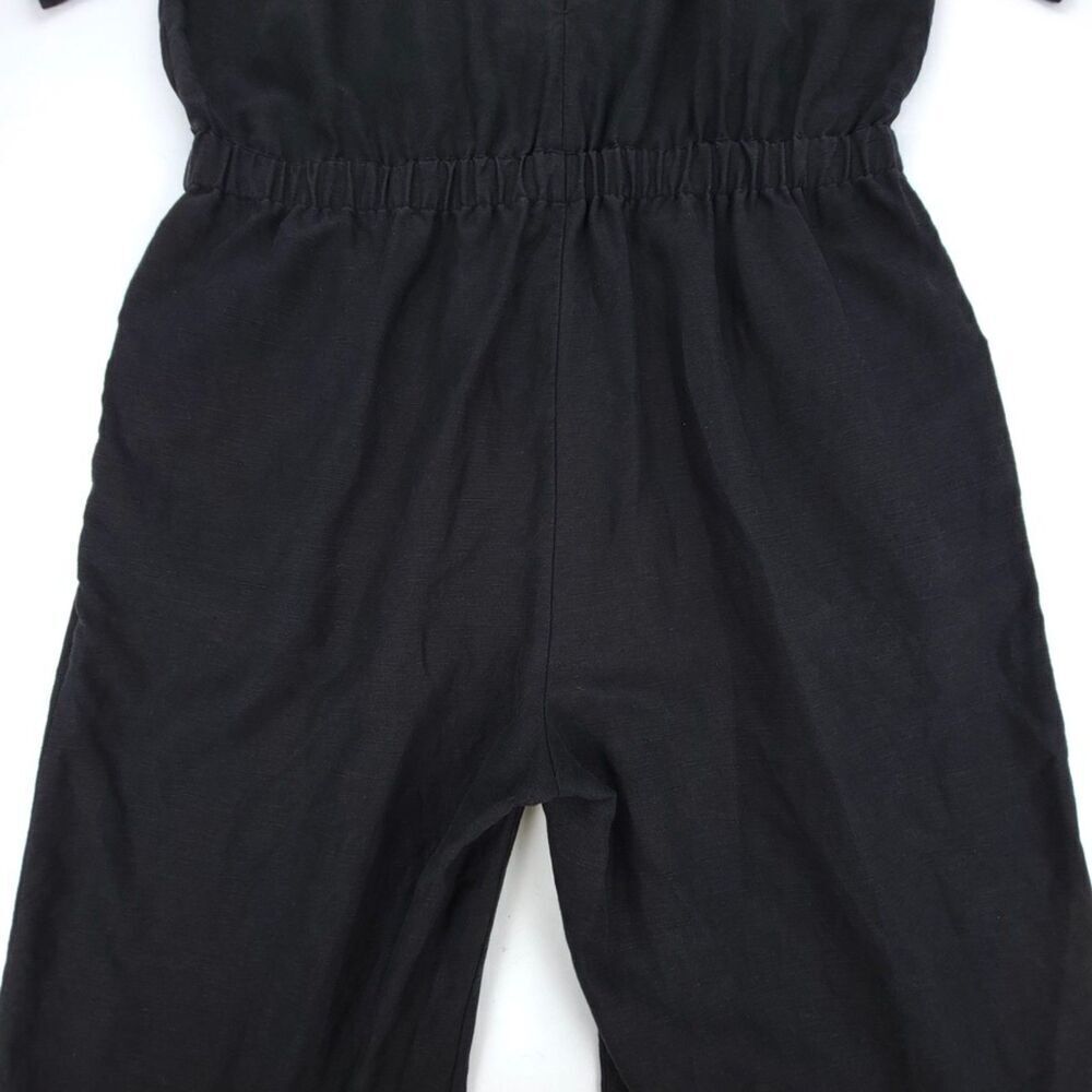 NEW Eileen Fisher Woman Tencel & Organic Linen Slub Jumpsuit Wide Leg Black 1X - Picture 7 of 11
